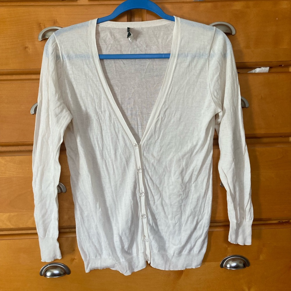 J Crew White Summer Cardigan Size S